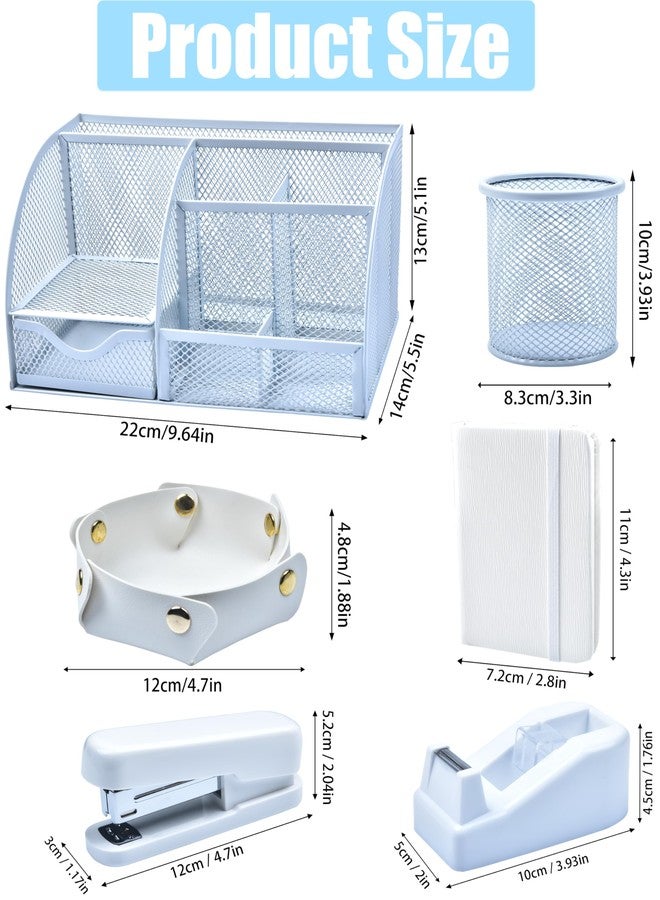 LXEVIHK Bring the tranquility of porcelain into your space with white desk accessories, 25 white office supplies, desk organizer, tape dispenser, stapler, and stapler remover - Image 3