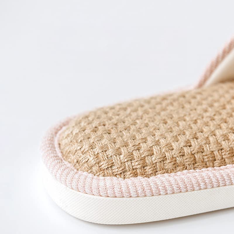 Open-Toe Linen Slip-On Slippers with Anti-Slip PVC Sole for Women and Men - Image 3