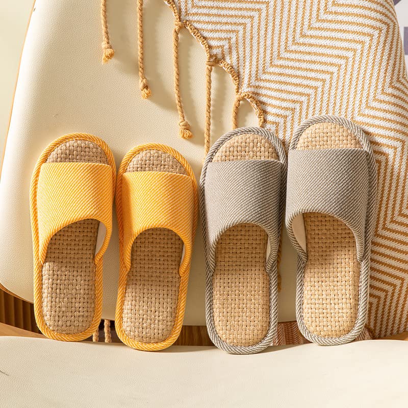 Open-Toe Linen Slip-On Slippers with Anti-Slip PVC Sole for Women and Men - Image 5