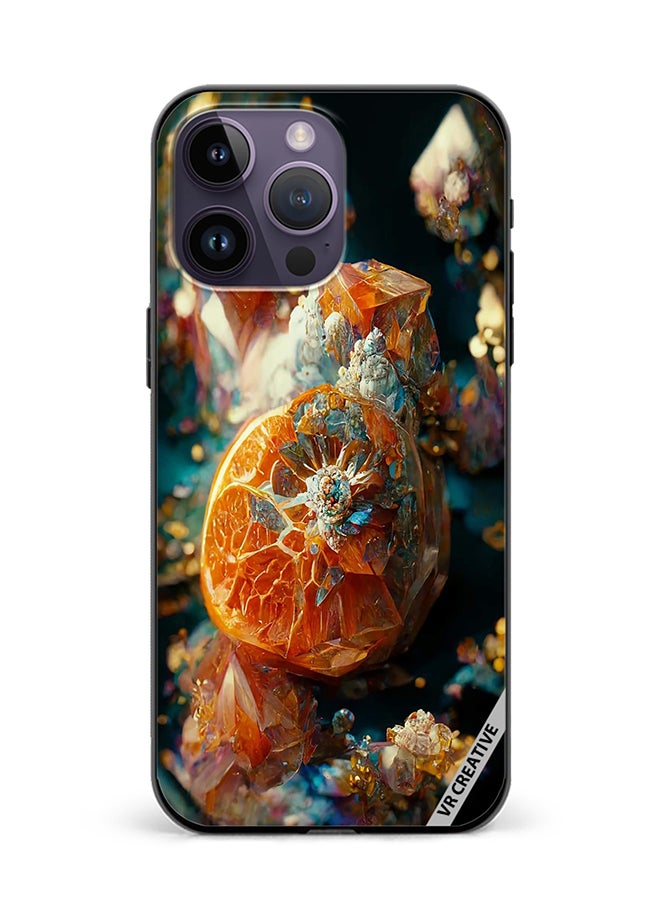 VR CREATIVE Protective Case Cover For Apple iPhone 16 Pro Orange Paint Gel Balls Design Multicolour - Image 1