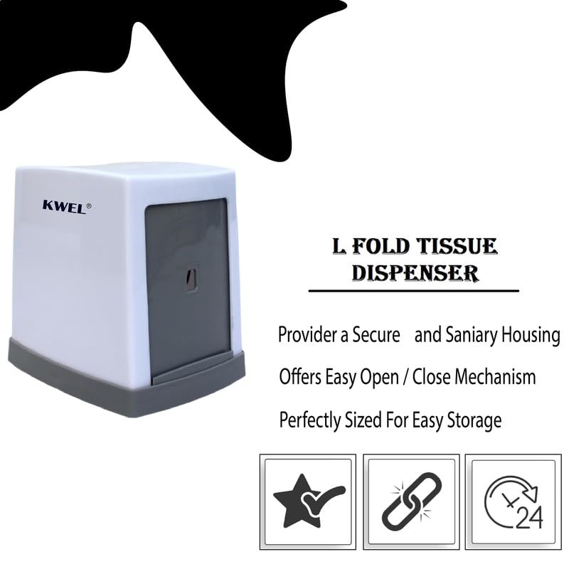 KWEL Double Side Cube Table Top L-Fold Tissue Paper Holder Dispenser Tissue Box Holder for Dining Table, Napkin Holder Box with 1 Packet (100 Tissues,White) - Image 3