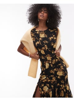 TOPSHOP Godet Hem Boutique Occasion Midi Dress  - Image 3