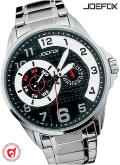 JoeFox Men's Full Stainless-Steel Men Watch Luminous Quartz Analog Watch Fashion Casual Business Dress Waterproof 30M Wristwatch Silver White  - Image 1