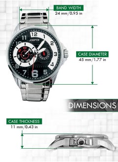JoeFox Men's Full Stainless-Steel Men Watch Luminous Quartz Analog Watch Fashion Casual Business Dress Waterproof 30M Wristwatch Silver White  - Image 2