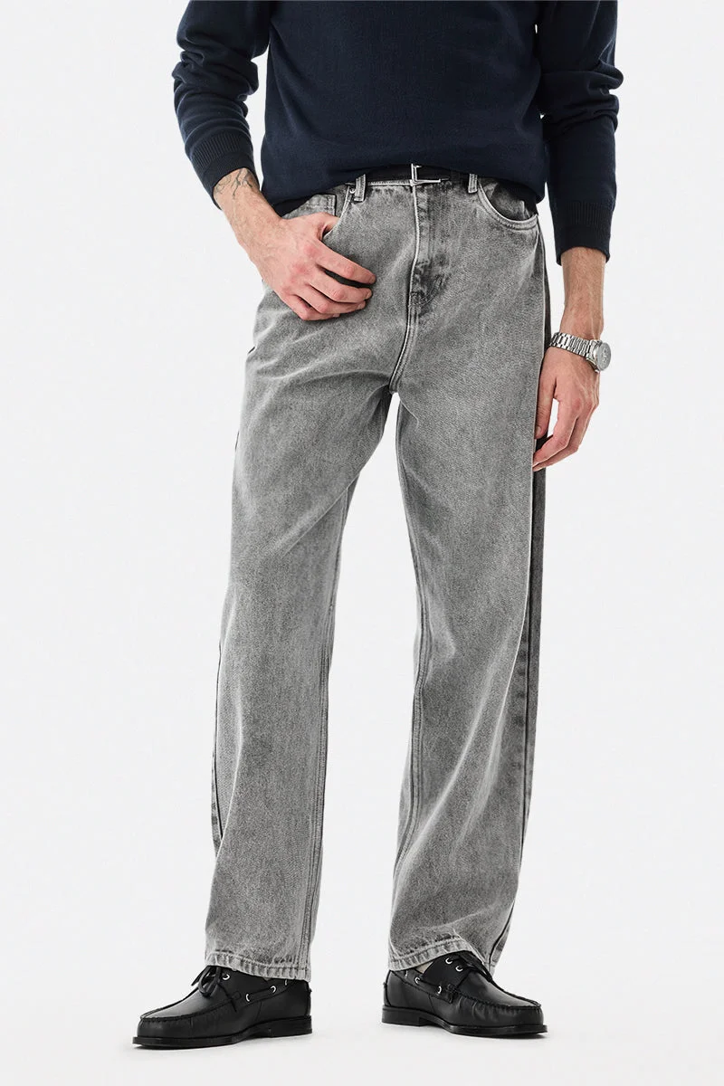 SNITCH جينز واسع مغسول