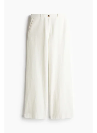 اتش اند ام Wide linen-blend trousers
