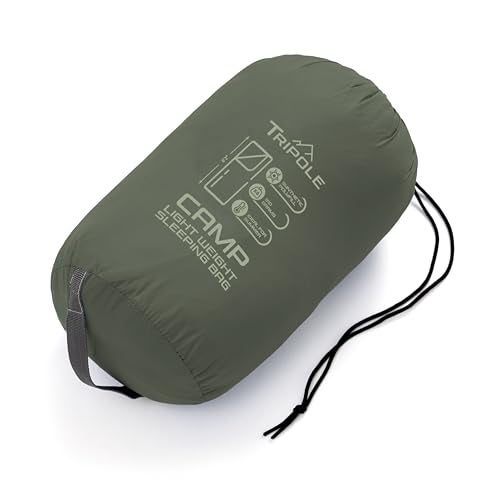 Tripole Camp Series Lightweight Sleeping Bag for Summer Camping and Hiking (Green) - Image 5