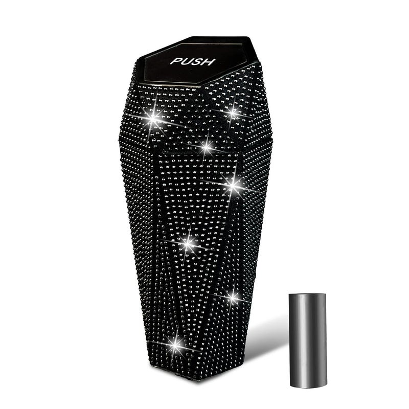 NBTEPEM Bling Car Trash Can with Lid, Bling Car Accessories Trash Bin, Leakproof Auto Garbage Can with 30 Trash Bags, Multipurpose Organizers and Storage for Home, Office (Black Diamond) - Image 1
