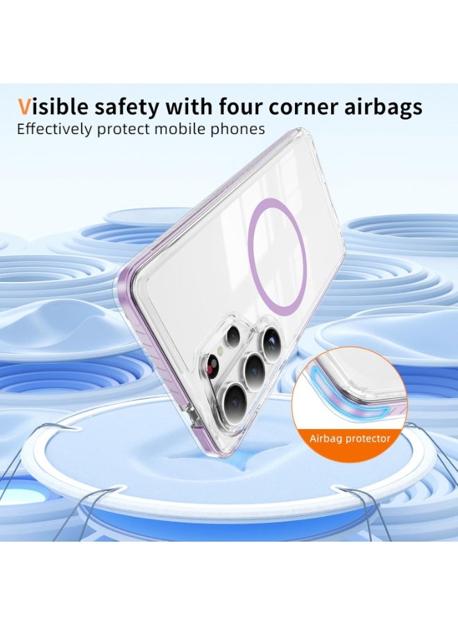 Magnetic Clear Case for Samsung Galaxy S26 Ultra 6.9-Inch,[Fit for Magsafe][Military Grade Drop Protection] Transparent Slim Fit Non-yellowing Shockproof Protective Phone Cover,Purple - Image 5