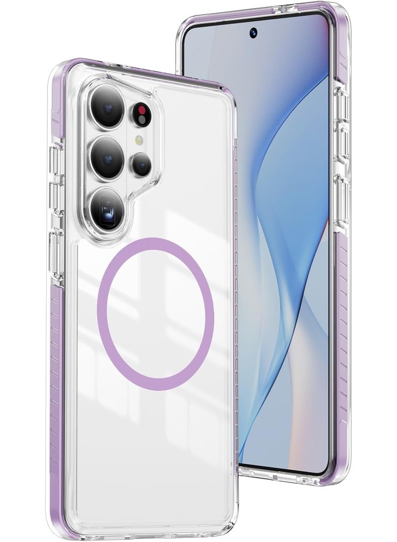 Magnetic Clear Case for Samsung Galaxy S26 Ultra 6.9-Inch,[Fit for Magsafe][Military Grade Drop Protection] Transparent Slim Fit Non-yellowing Shockproof Protective Phone Cover,Purple - Image 1