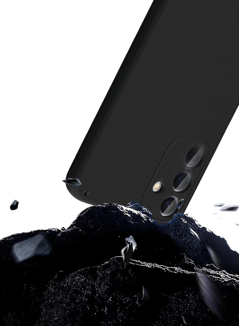 CATANES 2Packs Liquid Silicone Case for Samsung Galaxy A05s Protective Phone Case with Soft Anti-Scratch Microfiber Lining Utra Slim Drop Protection Phone Cover with 3D Screen Protector - Black - Image 4