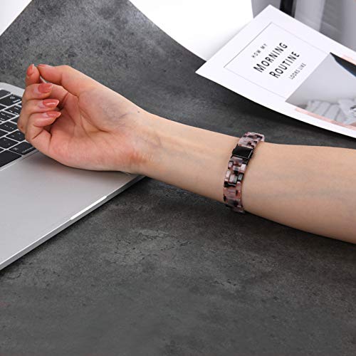 Wongeto Compatible with Fitbit Inspire 2 & Inspire/Inspire HR Bands for Women, Resin Wristband Strap Bands for Fitbit Inspire accssorises (Flower Grey) - Image 5