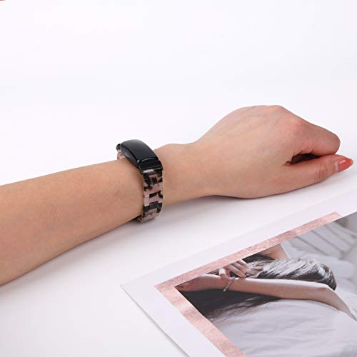 Wongeto Compatible with Fitbit Inspire 2 & Inspire/Inspire HR Bands for Women, Resin Wristband Strap Bands for Fitbit Inspire accssorises (Flower Grey) - Image 3