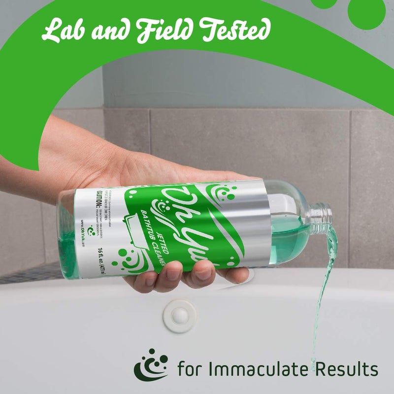 Oh Yuk Jetted Tub Cleaner for Jacuzzis, Bathtubs, Whirlpools, The Most Effective Jetted Tub Cleaner, Septic Safe, 4 Cleanings per Bottle - 16 Ounces - Image 3