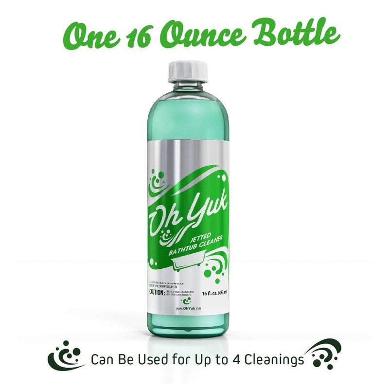 Oh Yuk Jetted Tub Cleaner for Jacuzzis, Bathtubs, Whirlpools, The Most Effective Jetted Tub Cleaner, Septic Safe, 4 Cleanings per Bottle - 16 Ounces - Image 5