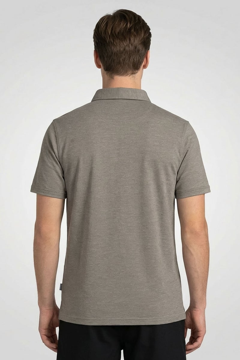 Ping Men Sportswear Fit Short Sleeves Outdoor Polo Shirt, Grey - Image 3