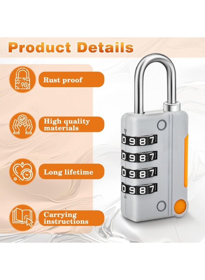 DPTER 2 Pieces Combination Locks with High Security for Personal Drawers and Luggage, 4 Digit Keyless Travel Lock Alloy Combination Code Lock, Black and Grey - Image 4