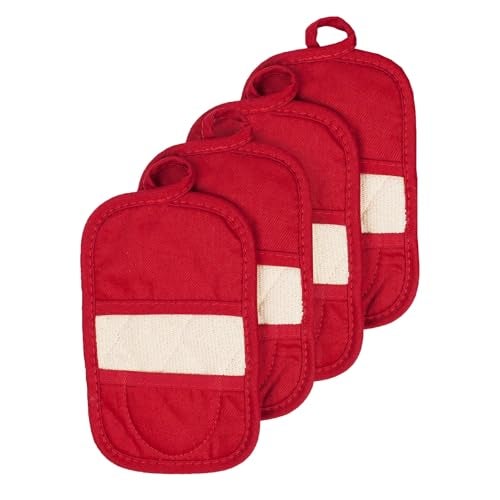 RITZ Premium Pot Holders & Heating Pads (4-Pack), 8.5" x 5.5", Heat Resistant, 100% Cotton Terry-Looped Pocket, Kitchen and Barbeque, Paprika - Image 3
