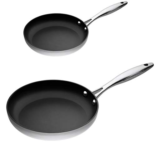 SCANPAN Scanpan CTX Stainless SteelAluminum 8 and 1025 Inch 2Piece Fry Pan Set  65202600 