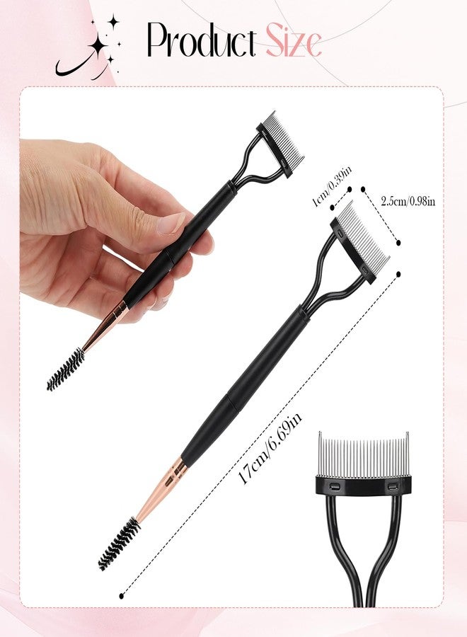 CoolShef فرشاة كول شيف للرموش مع فرشاة الحواجب | أداة فصل الرموش القابلة للطي ومشط الرموش المقوس | تصميم برأسين لتمشيط وتحديد وفصل الرموش (قطعة واحدة) - Image 2