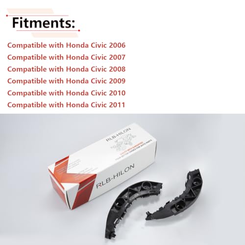 RLB-HILON Front Bumper Bracket Compatible with Honda Civic 2006 2007 2008 2009 2010 2011 Year, for Driver and Passenger Side Pair/Set - Image 2