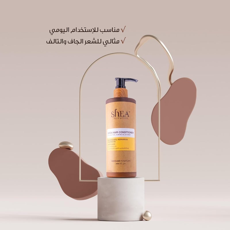 Shea Miracles Shea Hair Conditioner Enriched With Shea Butter Almond Oil & Honey Ideal For Split Ends & Breakage 1000 ml - Image 2