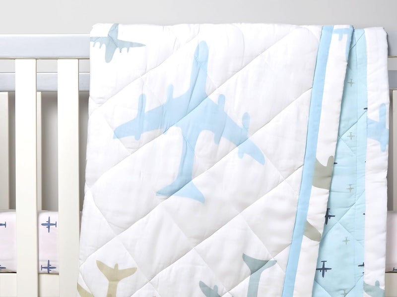 Masilo Organic Cotton Quilted Blanket for Babies-Cradle Organic Cotton Softest Baby Blanket Quilt for Babies 0 to 3 Years - Dream Wings - Image 1