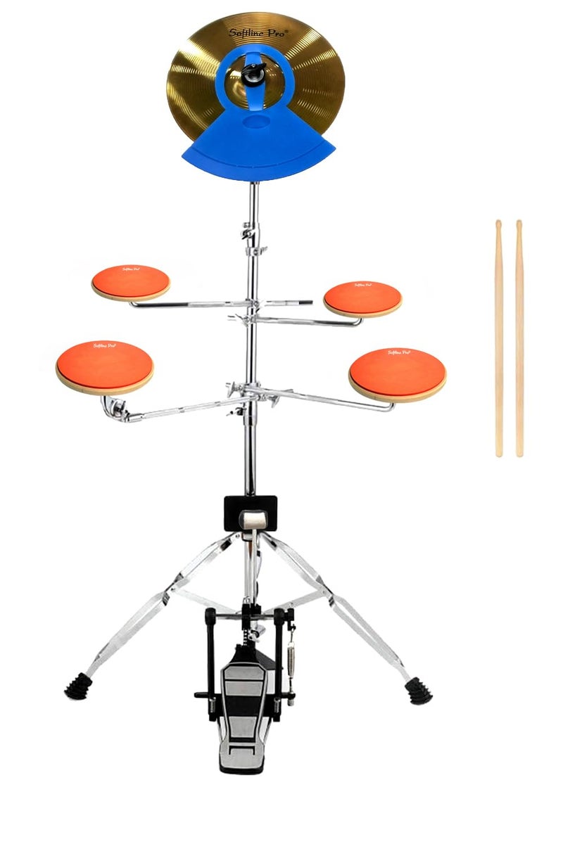 Softline Pro SP-DPPK-Kit 12" & 10 Corners Dumbed Drum Practice Pad Kit, Double Side with Stand & Bag (SP DPPRK-5PC) - Image 1