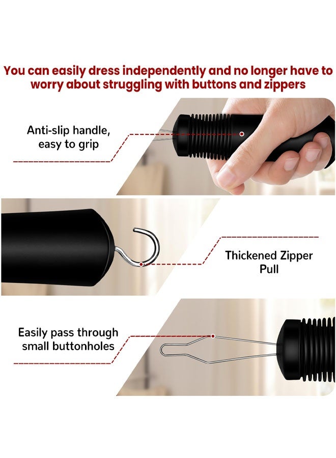 Button Hook With Zipper Pull, Button Assist Tool, Button Hook For Seniors, Disabled, Limited Hand Mobility, One Handed Button Helper Tool Easy To Use - Image 3