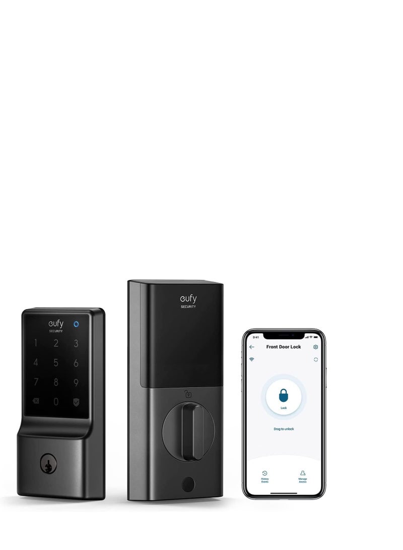 eufy Security Smart Lock C210, 5-in-1 Keyless Entry Door Lock, Built-in WiFi Deadbolt, Smart Door Lock, No Bridge Required, Easy Installation, Touchscreen Keypad, App Remote Control, BHMA Cert - Image 1