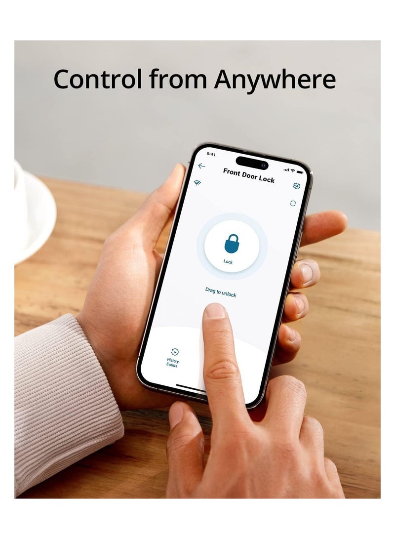 eufy Security Smart Lock C210, 5-in-1 Keyless Entry Door Lock, Built-in WiFi Deadbolt, Smart Door Lock, No Bridge Required, Easy Installation, Touchscreen Keypad, App Remote Control, BHMA Cert - Image 2