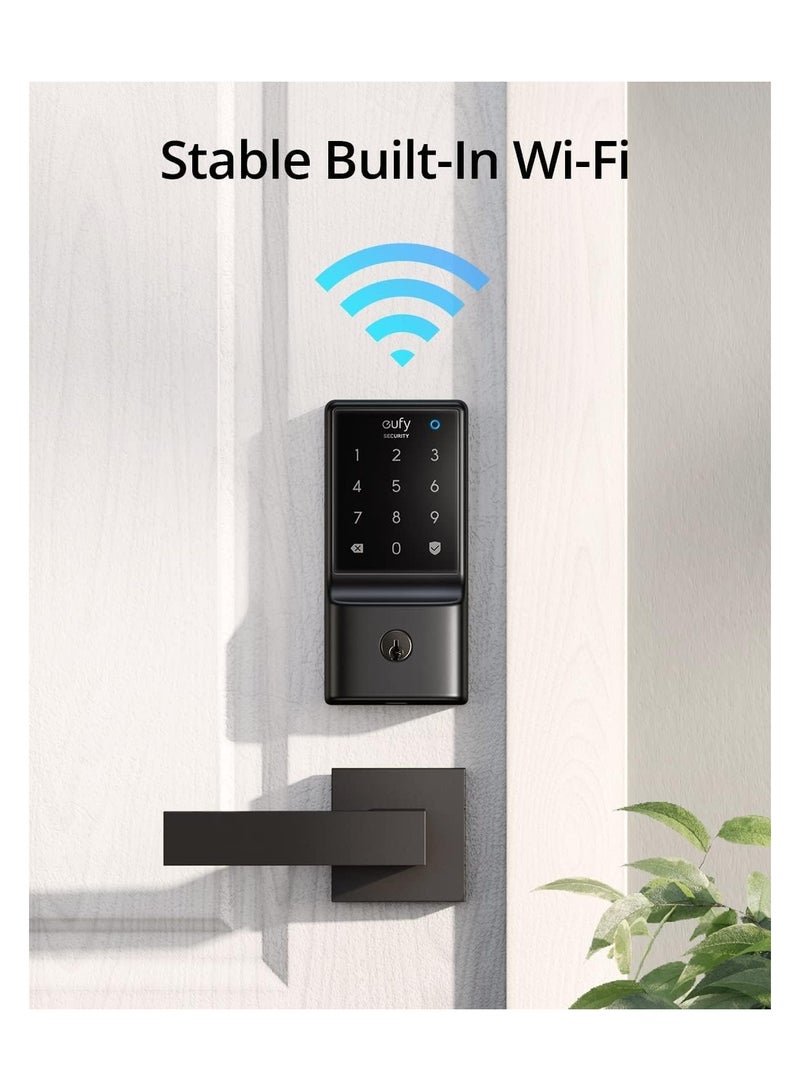 eufy Security Smart Lock C210, 5-in-1 Keyless Entry Door Lock, Built-in WiFi Deadbolt, Smart Door Lock, No Bridge Required, Easy Installation, Touchscreen Keypad, App Remote Control, BHMA Cert - Image 3