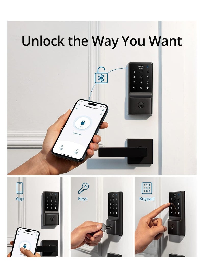 eufy Security Smart Lock C210, 5-in-1 Keyless Entry Door Lock, Built-in WiFi Deadbolt, Smart Door Lock, No Bridge Required, Easy Installation, Touchscreen Keypad, App Remote Control, BHMA Cert - Image 4