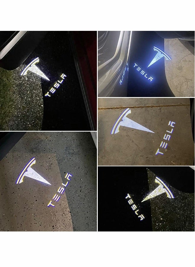 Generic Car Door Lights Logo Projector for Tesla, Ultra-Bright LED 3D Laser Ghost Shadow Light, Never Fade Welcome Step Courtesy Model 3 Y S X Accessories, Plug and Play (4pcs)  - Image 3