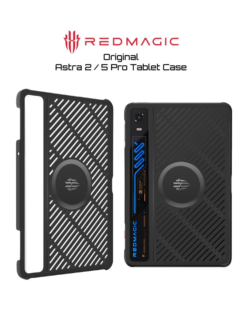 REDMAGIC Astra 2 Magnetic Case, Gaming Tablet Protective Cover with Carbon Steel Magnetic Ring, 3D Impact Protection, Integrated Stand, Cooler Compatible, Black - Image 1