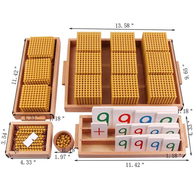 Kghios Montessori Golden Beads Materials Decimal System Bank Game Montessori Math Toys Mathematics Teaching Aids Materials Baby Preschool Education Toys - Image 2