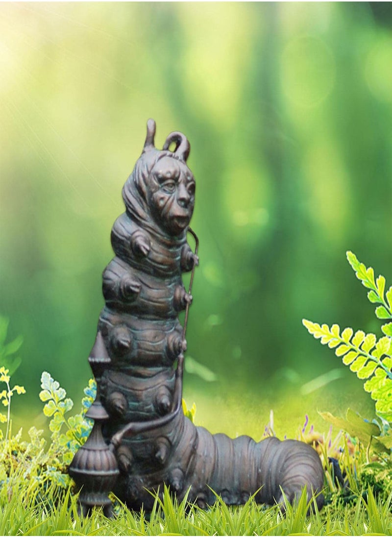 GGOOT - Alice Wonderland Ornament Garden Statue Wonderland Sculpture Resin Garden Resin Decoration Crazy White Rabbit Statue Garden Decoration Heshire Cat and Caterpillar - Image 1