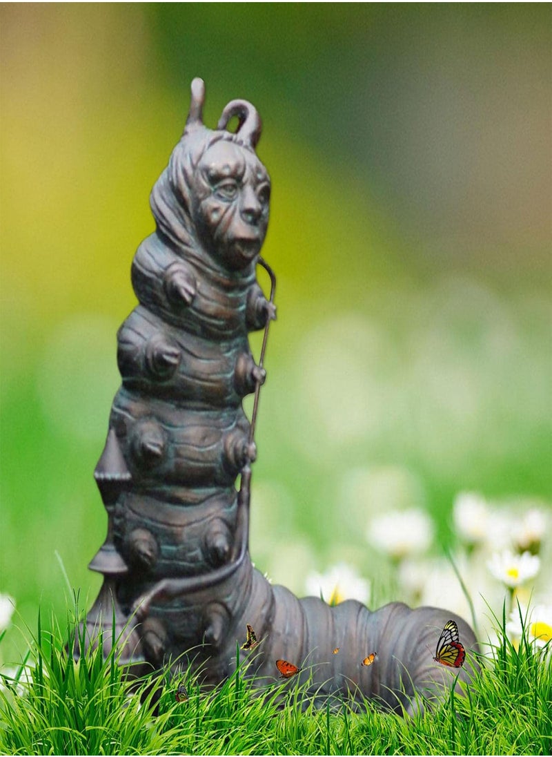 GGOOT - Alice Wonderland Ornament Garden Statue Wonderland Sculpture Resin Garden Resin Decoration Crazy White Rabbit Statue Garden Decoration Heshire Cat and Caterpillar - Image 1