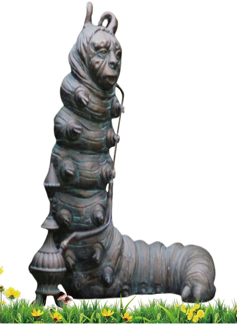 GGOOT - Alice Wonderland Ornament Garden Statue Wonderland Sculpture Resin Garden Resin Decoration Crazy White Rabbit Statue Garden Decoration Heshire Cat and Caterpillar - Image 1