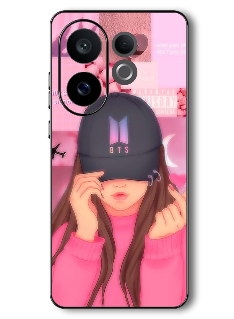 Theodor Case Compatible with Vivo V60 6.77 Inch Protection Shockproof Bumper Cover Girl BTS Cap Snap - Image 1