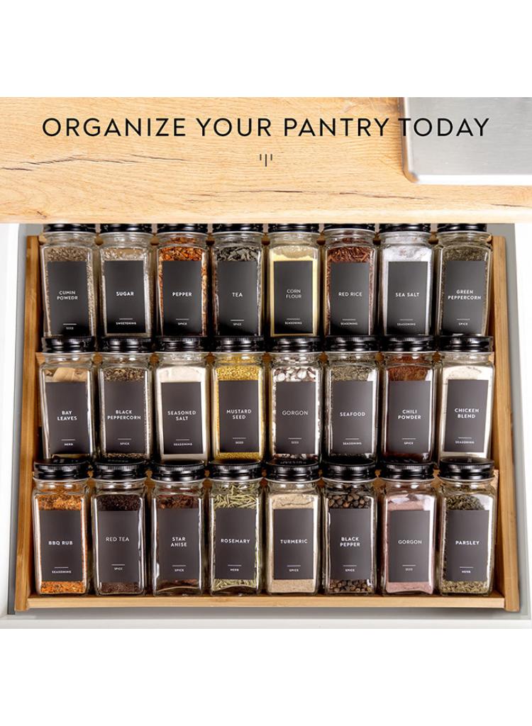 Bluejw Spice Jars, Seasoning Organizer with Label and Shaker Lid, 24 pcs Empty Glass Spice Container Set - Image 5
