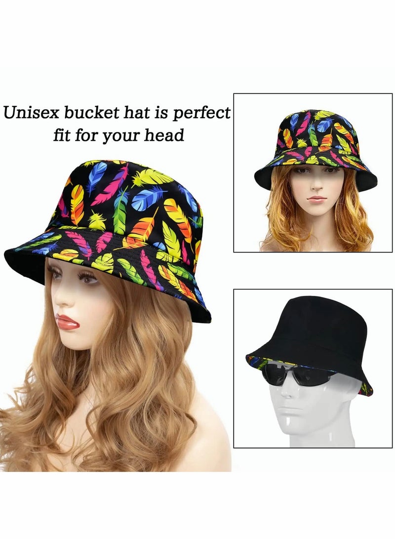 Reversible Bucket Hat for Men and Women, Packable Summer Sun Hat for Outdoor Activities, Fishing, Hiking, and Beach Trips - Image 2