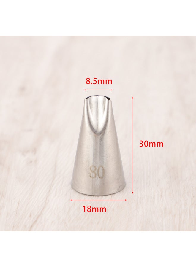 304 Stainless Steel Vintage Lace 402L Skirt Flower Mouth Chrysanthemum Mouth Semicircle Korean Style Flower Mouth Tulip Piping Mouth-Specifications:80 - Image 1