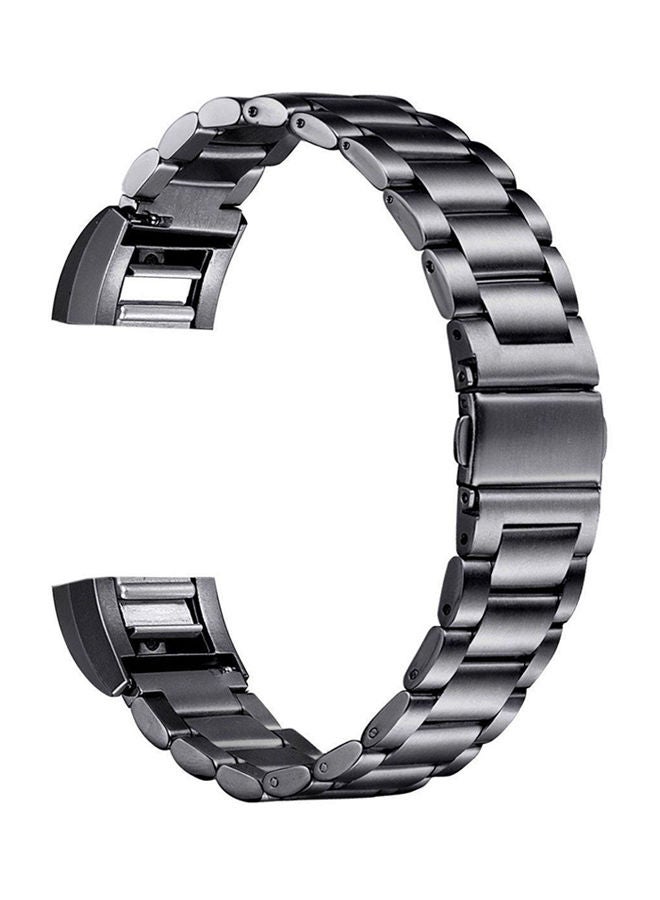 نيبمينينت سوار فضي من الإستانلس ستيل لساعة فيتبيت تشارج 2 أسود