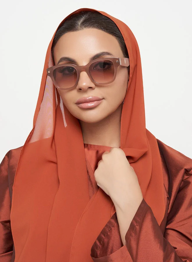 30 سندايز نظارات شمسية نسائية 30Sundays CANYON مربعة بحماية UV400 (بيج، بني)