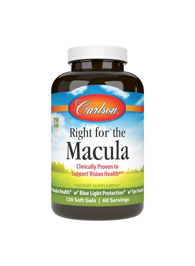 Carlson - Right for The Macula, Clinically Proven to Support Vision Health, Macular Health, Blue Light Protection & Eye Function, 120 Softgels - Image 1
