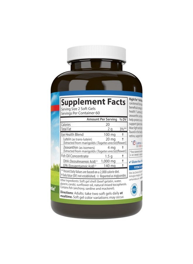 Carlson - Right for The Macula, Clinically Proven to Support Vision Health, Macular Health, Blue Light Protection & Eye Function, 120 Softgels - Image 2