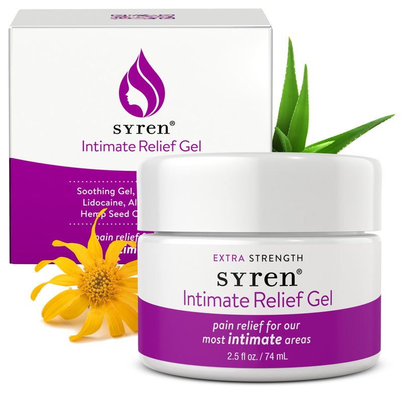 Syren Intimate Relief Gel with 4% Lidocaine for External Sensitivity, vulvodynia, dyspareunia, Vaginal discomfort, Dryness, Gentle Postpartum and Post-Procedure Support, 2.5 oz, Made in USA - Image 1