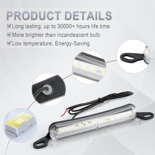 LivTee License Plate LED Light, Extremely Bright Assembly for Trailer UTV ATV Truck RV Boat, Xenon White(6000K) - Image 3