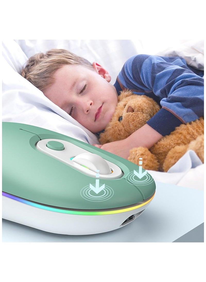 عام 【ماوس لاسلكي صامت، نقر هادئ ماوس لاسلكي 2.4 جيجاهرتز، مضيء وصامت، تصميم مريح، ماوس كمبيوتر قابل للشحن للكمبيوتر المحمول】 - Image 3